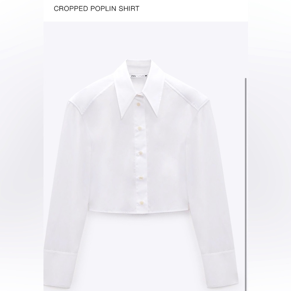 Zara Cropped Poplin Shirt